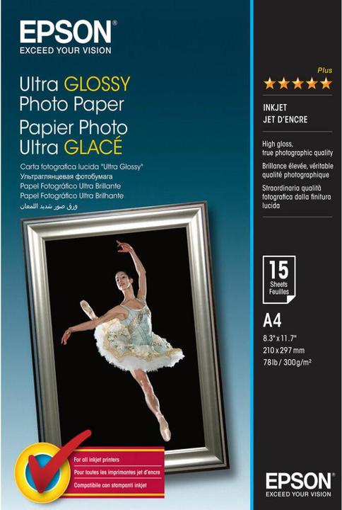 Produktbild Epson Ultra Foto Glanzpapier, 15 Blatt (300 g/m², A4, 15 x)