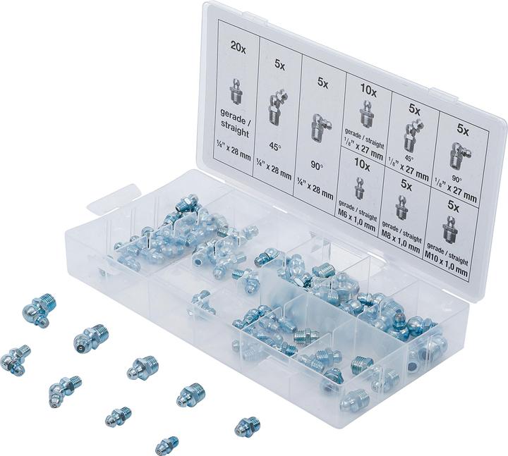 Actual product image BGS Schmiernippel-Sortiment metrisch/Zollgrössen 70-tlg.