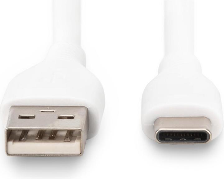 Produktbild Digitus USB-C Silikon Anschlusskabel, 0,5m, weiss (0.50 m, USB 2.0, 60 W)