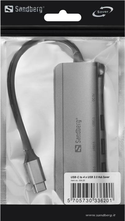 Actual product image Sandberg USB-C to 4 x USB 3.0 Hub SAVER (USB-A, 4 ports)