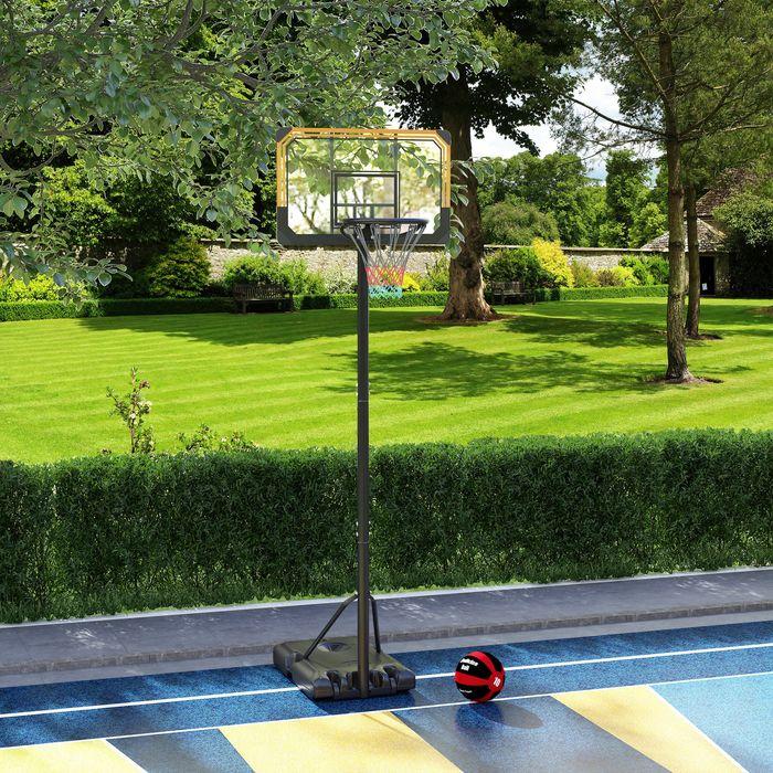 Produktbild Swisshandel24 Basketballkorb Outdoor mit Ständer, 182-213 cm höhenverstellbar, Schwarz