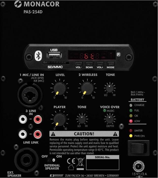 Produktbild Monacor Prozessions-Anlage, Akkubetrieb