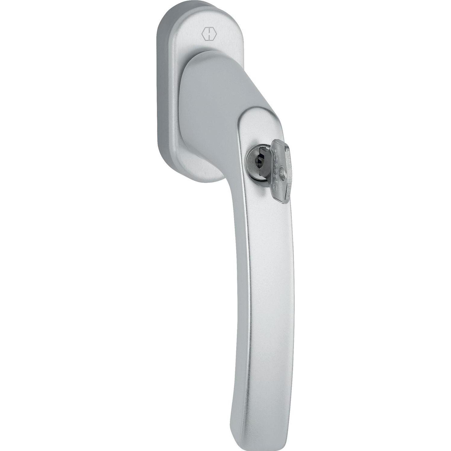 Hoppe, Türgriff + Fenstergriff, Fenstergriff LIÈGE abschliessbar, Vierkant 7 x 43, Nm 35 silber eloxiert (Türgriff)