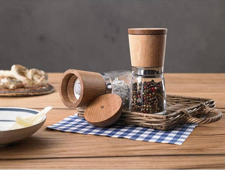 Produktbild WMF Mühlenset Salzmühle Pfeffermühle Set 2tlg Keramikmahlwerk Ceramill Nature Glas (Pfeffer, Salz)