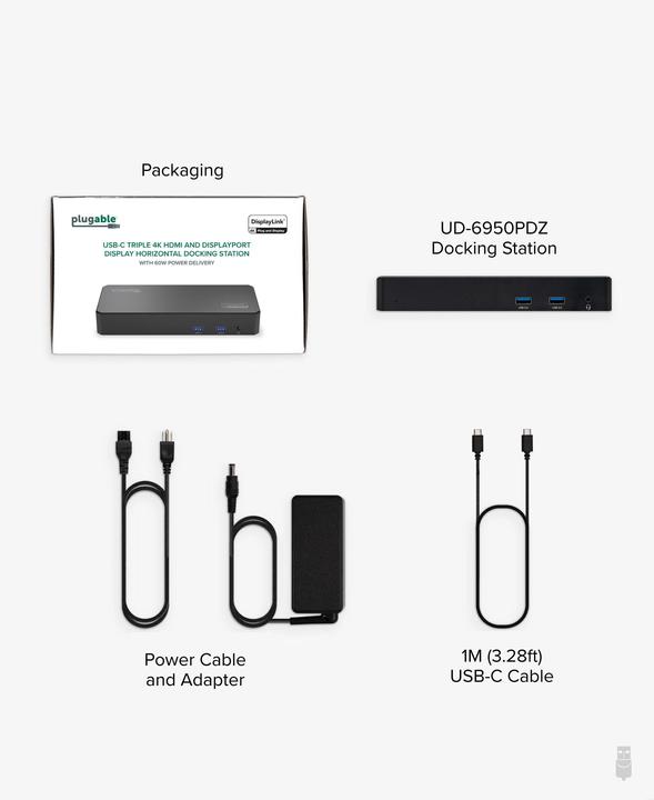 Actual product image Plugable USBC Triple Display Dock 60W (USB-C)