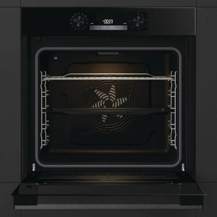 Actual product image Hisense Backofen Pyrolyse BlackGlass HI4 BI 64211PB Glasfront schwarz