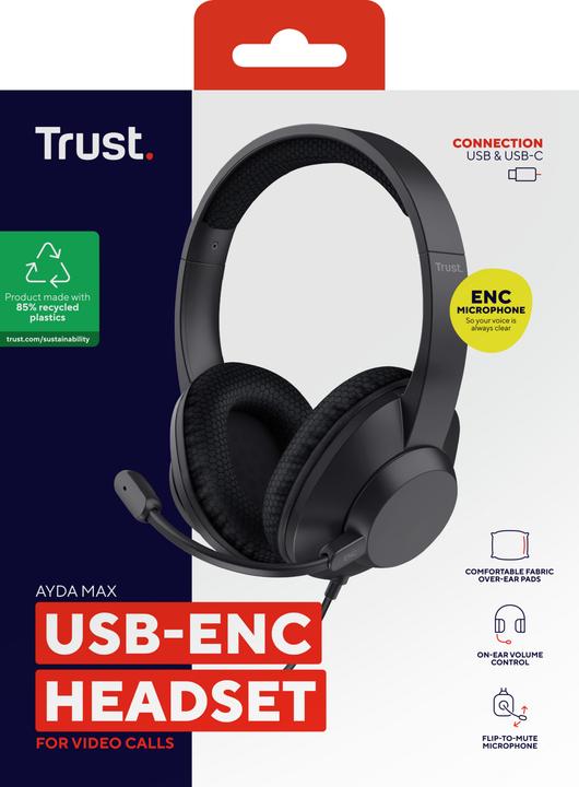 Produktbild Trust Ayda Max Usb-Enc Headset (Kabelgebunden, USB-A)