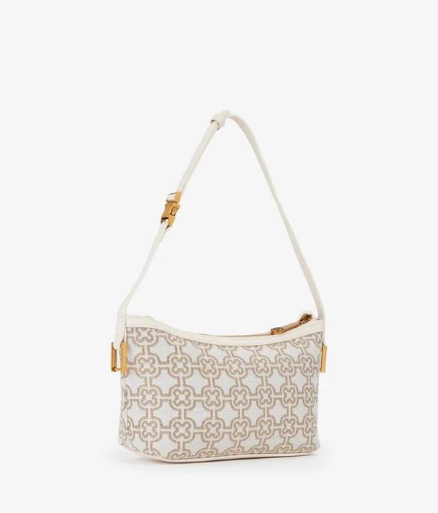 Actual product image V73 White Jacquard Shoulder Bag