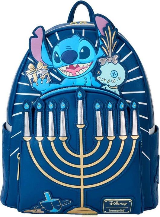 Actual product image Loungefly Lilo & Stitch by mini backpack Menorah Stitch