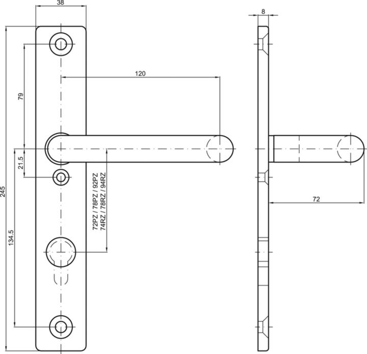Produktbild MSL Türschilder mit Drücker 5974 (Türgriff)