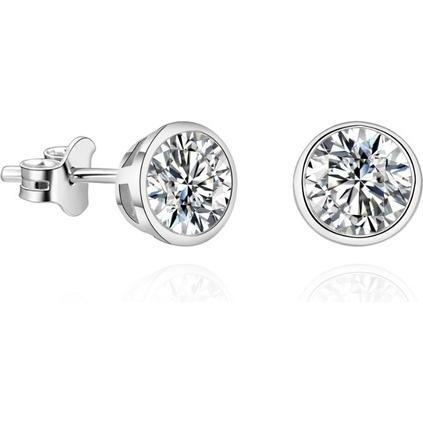 Beneto, Ohrringe, Charming earrings with glittering zircon AGUP - Diameter: 0.6 cm
