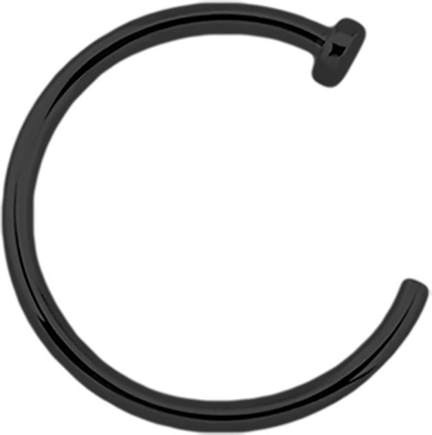 Actual product image Star Piercing Nose ring open black (Titanium, without brass)