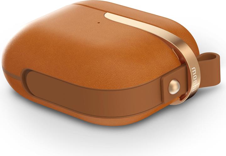 Produktbild Moshi Pebbo Luxe Schutzhülle für Airpods 3 - Leder - Karamellbraun (Kopfhörer Hülle)