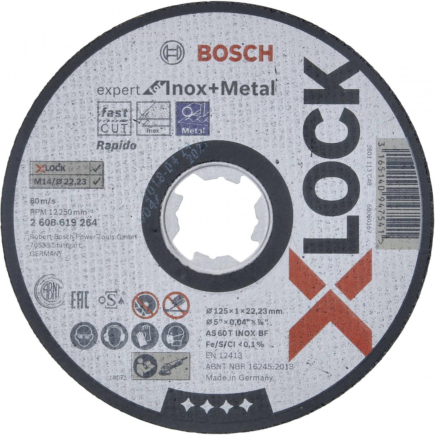 Bosch Professional Zubehör, Sägeblatt, PRO Stainless Steel and Metal X-Lock Trennscheibe, 125 x 1 x 22,23 mm