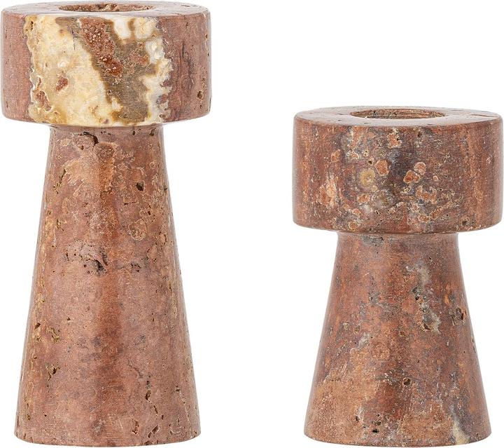 Bloomingville - Anneli Candle Holder - Rose - Travertine
