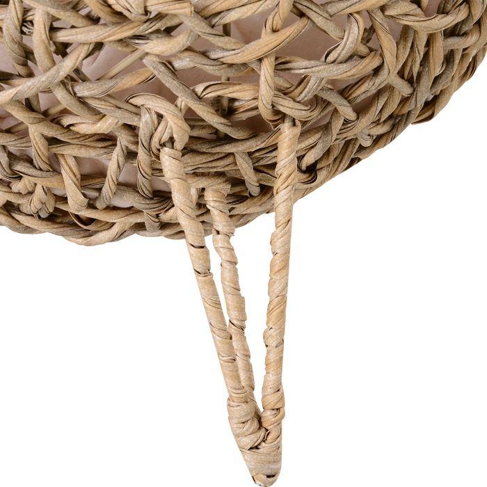 Produktbild Swisshandel24 Katzenhaus aus PE-Rattan mit Kissen Katzenschlafplatz Katzenhöhle mit erhöhten Füssen Natur Ø52 x 58 (Katze)