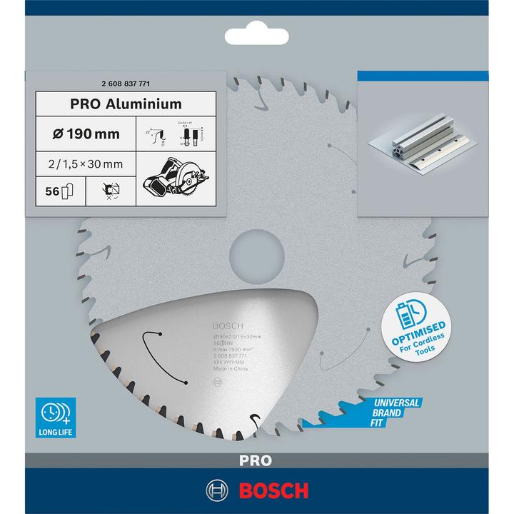 Actual product image Bosch Professional Zubehör PRO Aluminium cordless circular saw blade, 190 x 2 x 30 mm