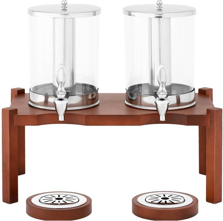 Actual product image Royal Catering Juice Dispenser - 2 x 7 L - cooling system - dark wood frame