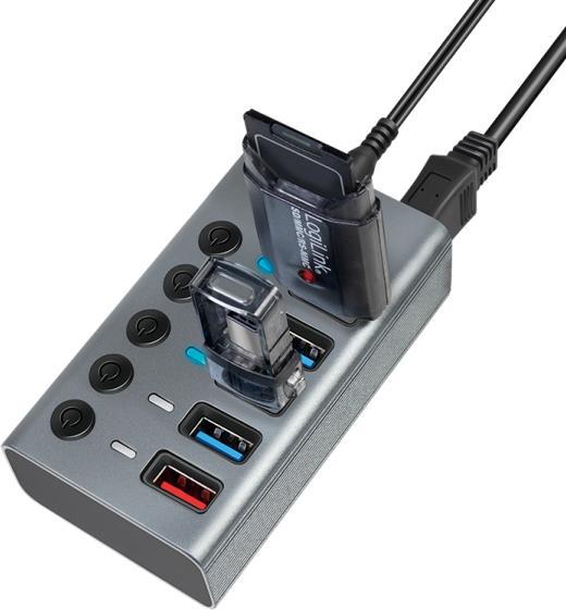 Produktbild LogiLink Hub 4 x USB 3.2 Gen 1 + 1 x USB (Fast Charging) (USB-C, 5 Ports)
