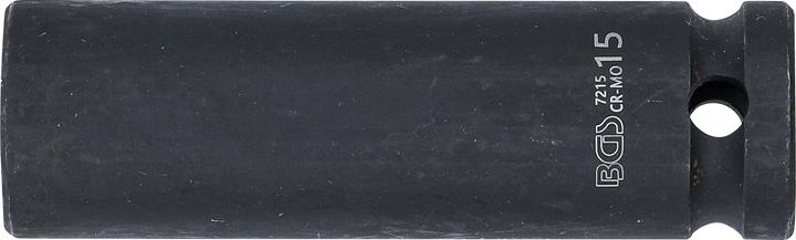 Produktbild BGS Kraft-Steckschlüssel-Einsatz Sechskant, tief Antrieb Innenvierkant 12,5 mm (1/2") SW 15 mm (15 mm)