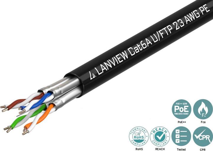 Produktbild Lanview Cat6a U-FTP Network Cable (STP, U/FTP, CAT6a, 500 m)