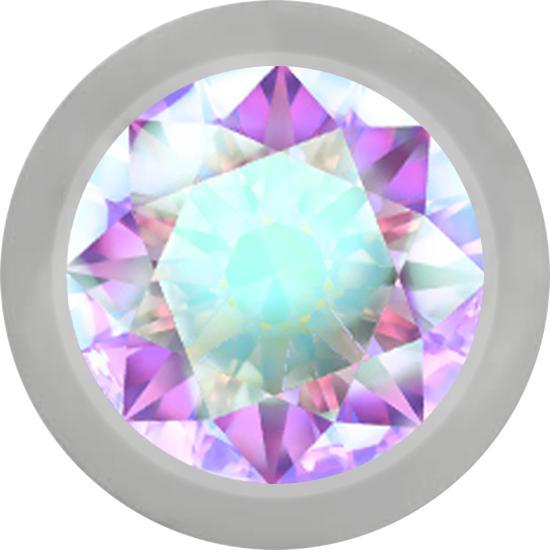 Actual product image Star Piercing Micro ball silver with crystal multicolour (without brass, Titanium)