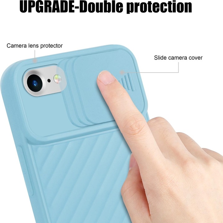 Immagine prodotto Cadorabo Cover in TPU con protezione della fotocamera (Apple iPhone 7, Apple iPhone SE (seconda generazione))