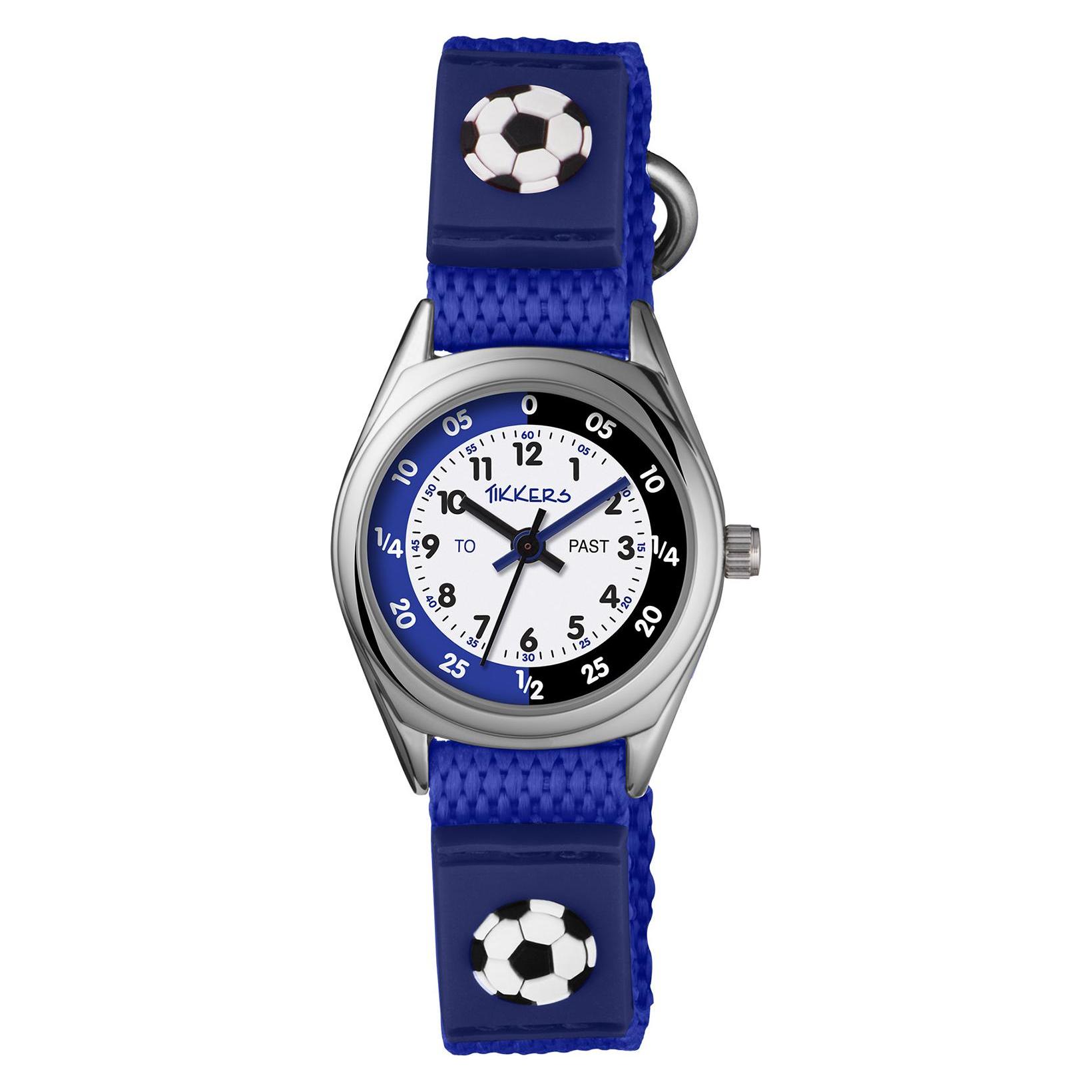Tikkers, Armbanduhr, Velcro Time Teacher, Blau, (Analoguhr, 26 mm)