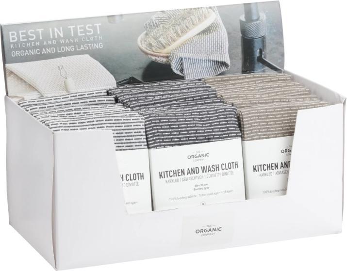 The Organic Company Display Spültuch classic assortiert 20x20cm Biobaumwolle (30 x 35 cm)