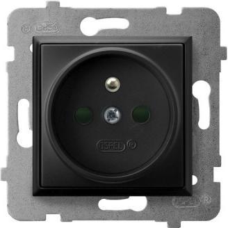 Ospel ARIA Lizdas single su/u su mit Shutters für Strompfade juoda metallic GP-1UZP/m/33 (0.04 m), Netzwerkkabel