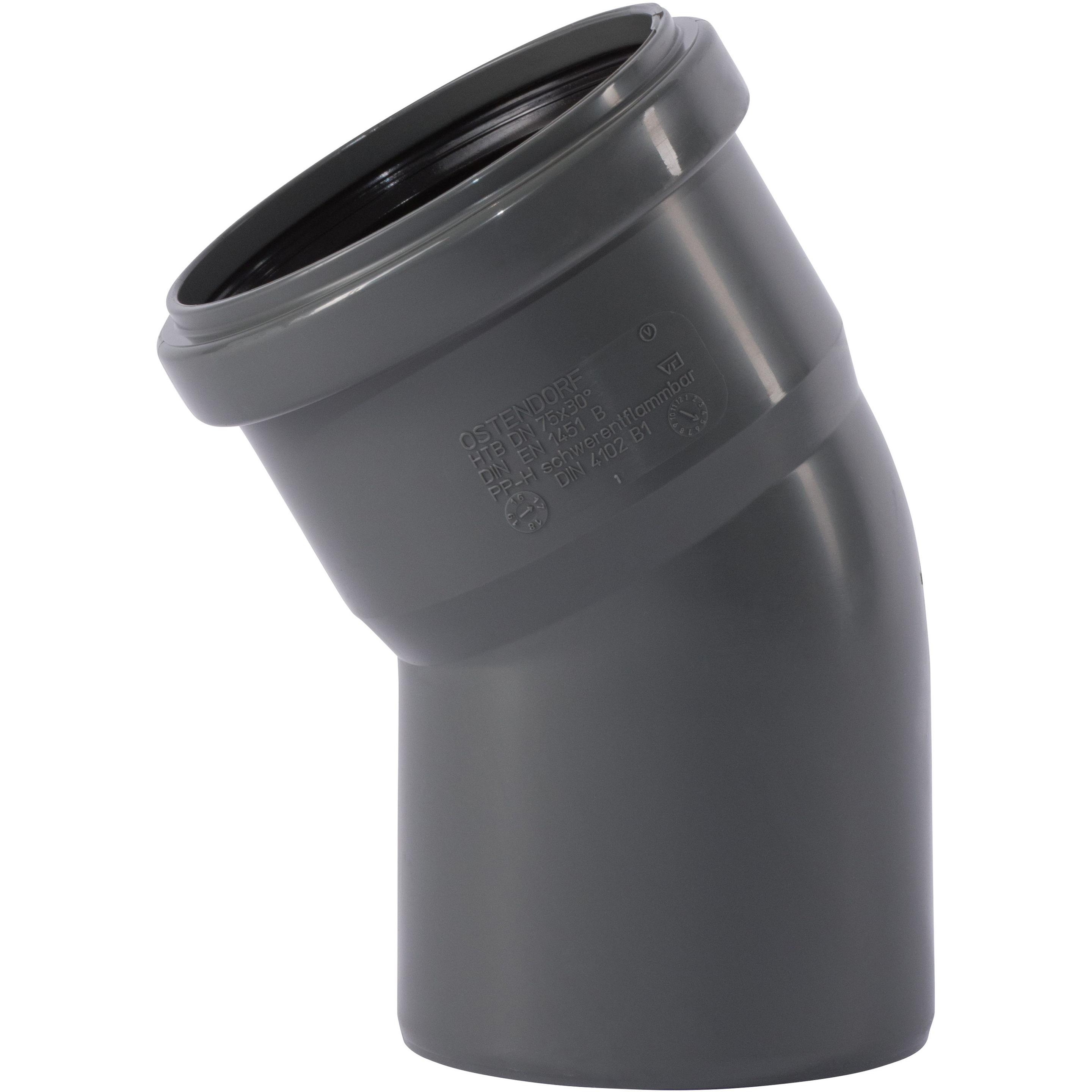 Csdk SL, Zubehör Sanitärinstallation, HT Safe bøjn. 75mm 30grHurtigere og nemmere montering med de nye patenterede taetn...