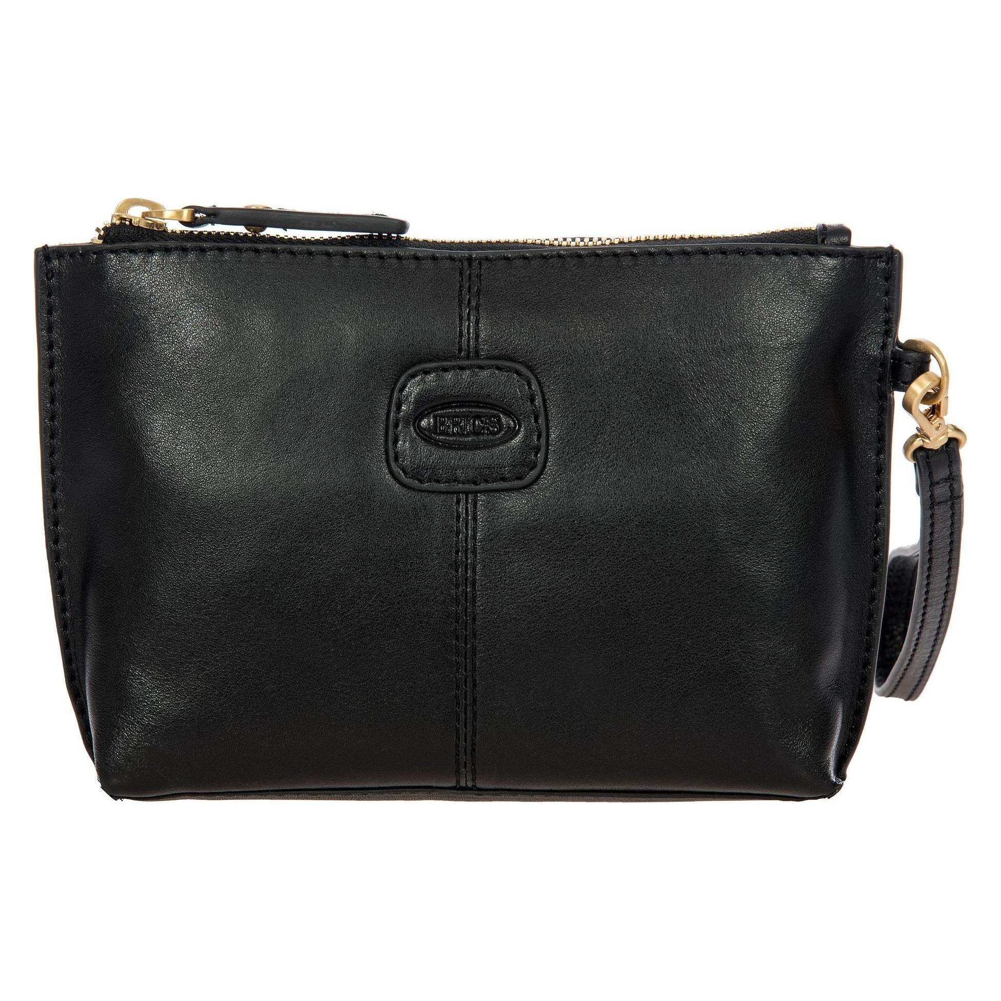 Brics, Damen, Handtasche, Volterra Clutch Tasche Leder 18 Cm, Schwarz