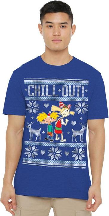 Immagine prodotto Hey Arnold! Chill Out Maglietta Arnold e Helga Maglione di Natale Adulto Unisex (S)