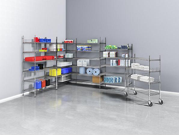 Actual product image Seco Steel wire mesh shelf, chrome plated