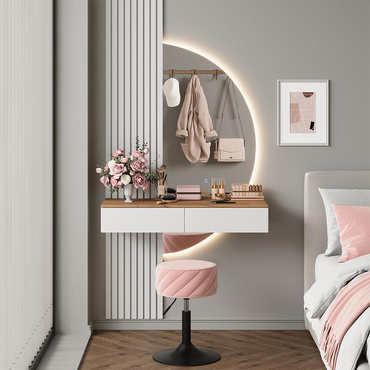Actual product image Vichy Vanity table Melina, White, 100 cm with LED mirror