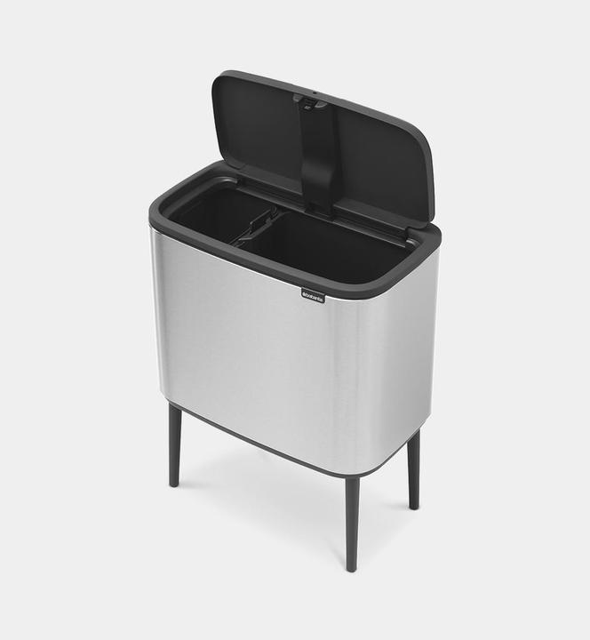 Produktbild Brabantia Mülleimer zur Trennung mit Knopf, silber (31 62 27) (34 l)