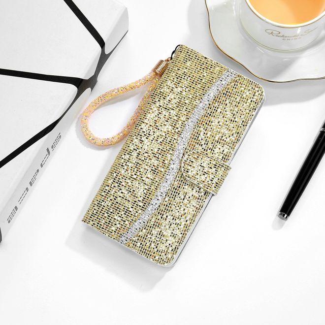 Actual product image MU Style Leather Glitter Cover with Stripes (Samsung Galaxy S22+)