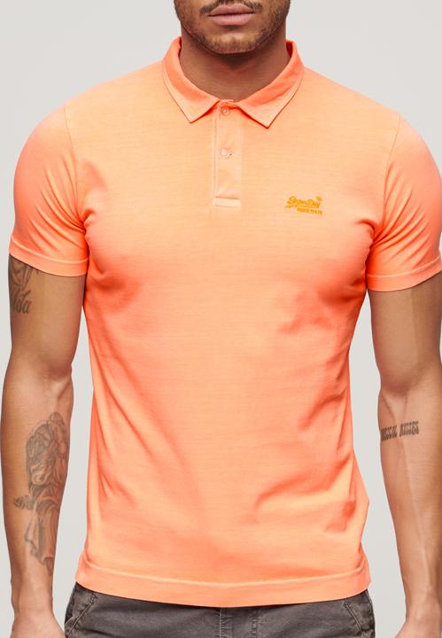 Produktbild Superdry Essential Jersey-Polohemd mit neonfarbenem Logo (M)