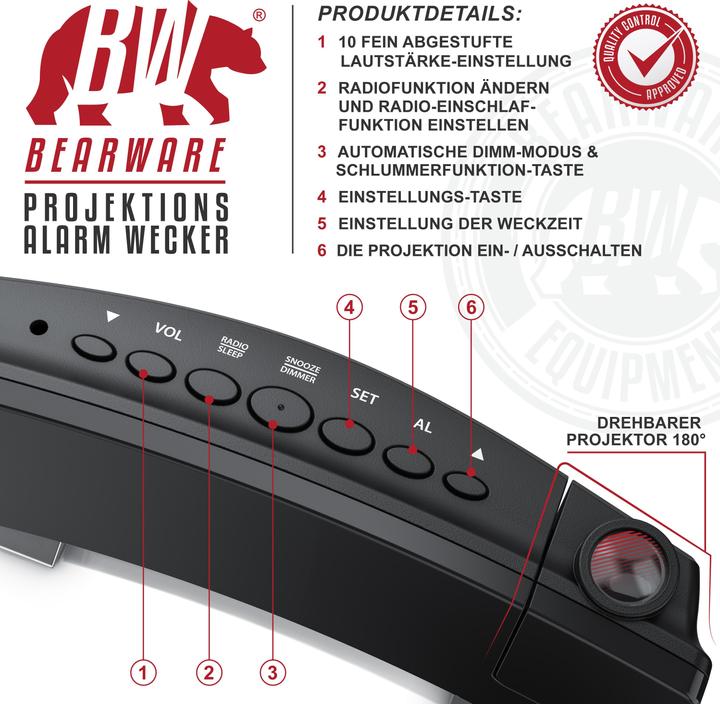 Produktbild Brandson Projektionswecker