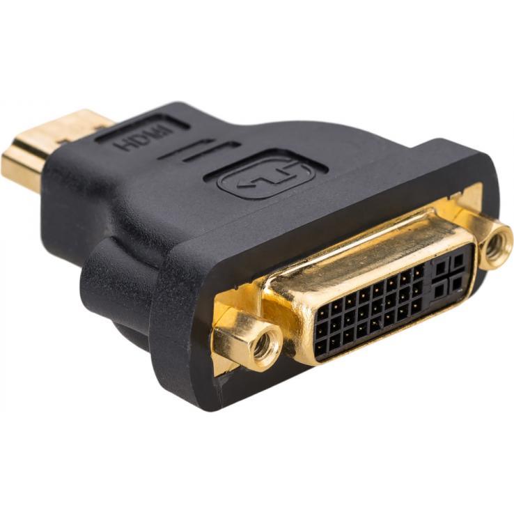 Thumbnail - Akyga Adapter AK-AD-02 DVI 24+5 (f) / HDMI (m) (DVI, HDMI, 4.80 cm), Data + Video Adapter, Schwarz