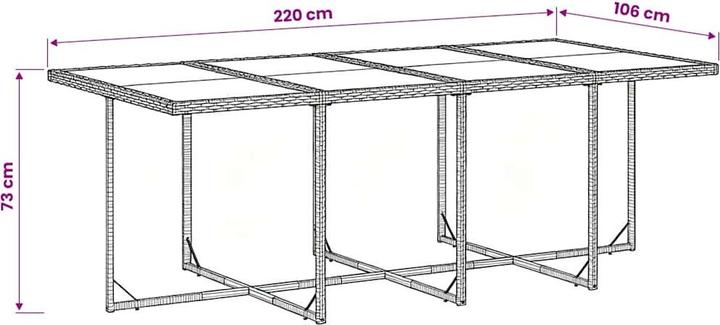 Produktbild vidaXL Garten Essgruppe (220 x 106 x 73 cm)