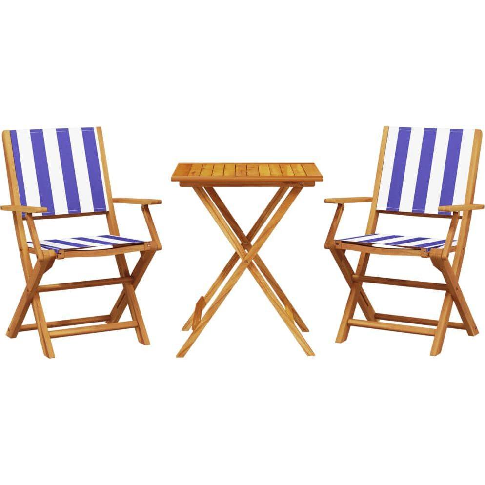 VidaXL, Gartentisch + Balkontisch, 3-tlg. Bistro-Set Stoff und (60 cm)