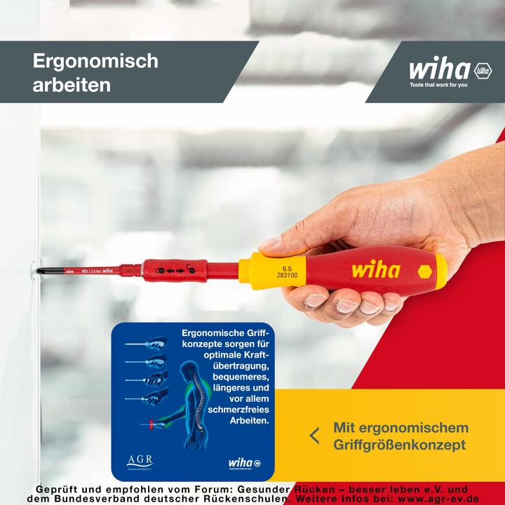 Produktbild Wiha Set slimVario (Phillipps-Kreuzschlitz (PH), Pozidriv-Kreuzschlitz (PZ), Schlitzschrauben)