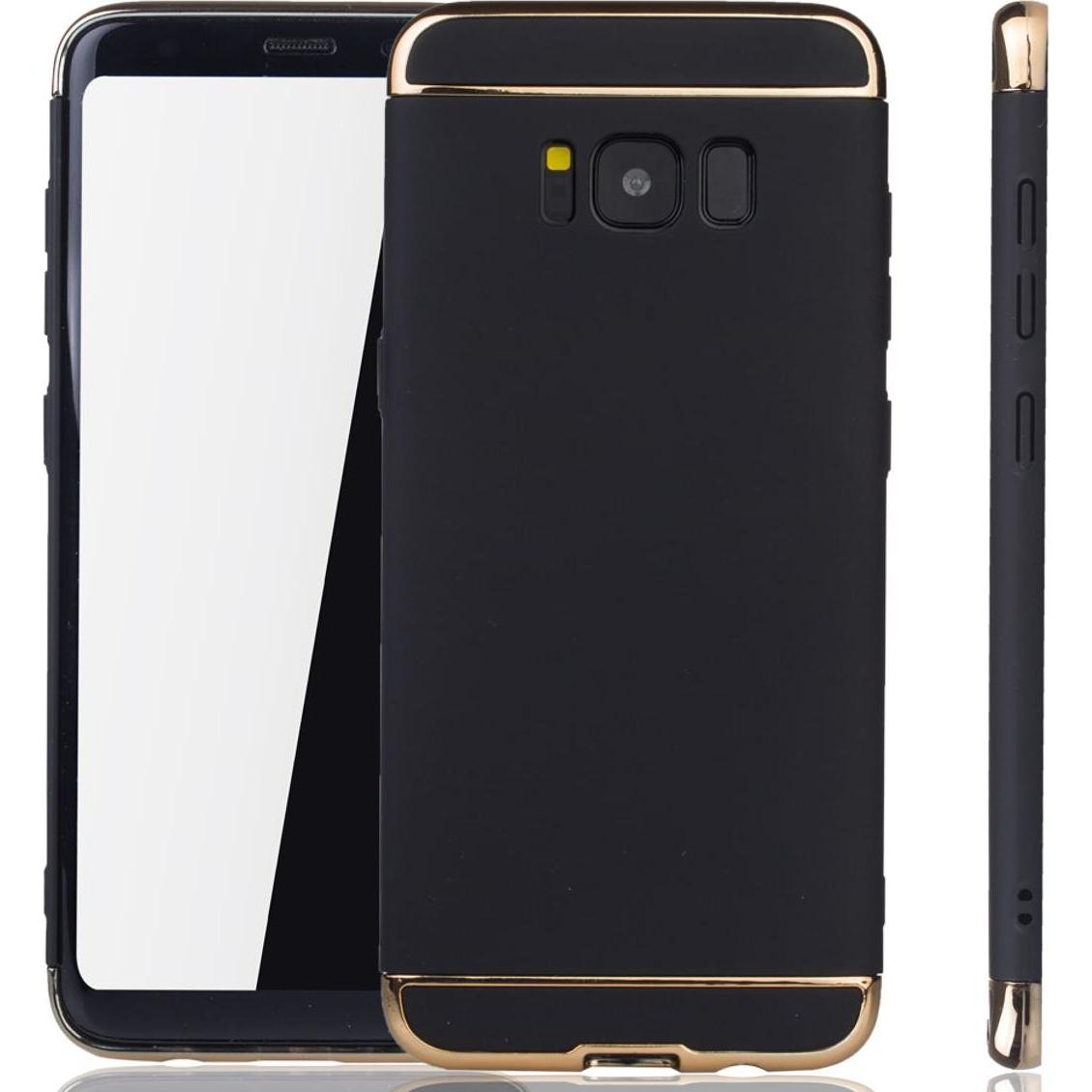 König Design Handy Hülle Schutz Case für Samsung Galaxy S8 Bumper 3 in 1 Cover Chrom Schwarz (Samsung Galaxy S8+), Smart...