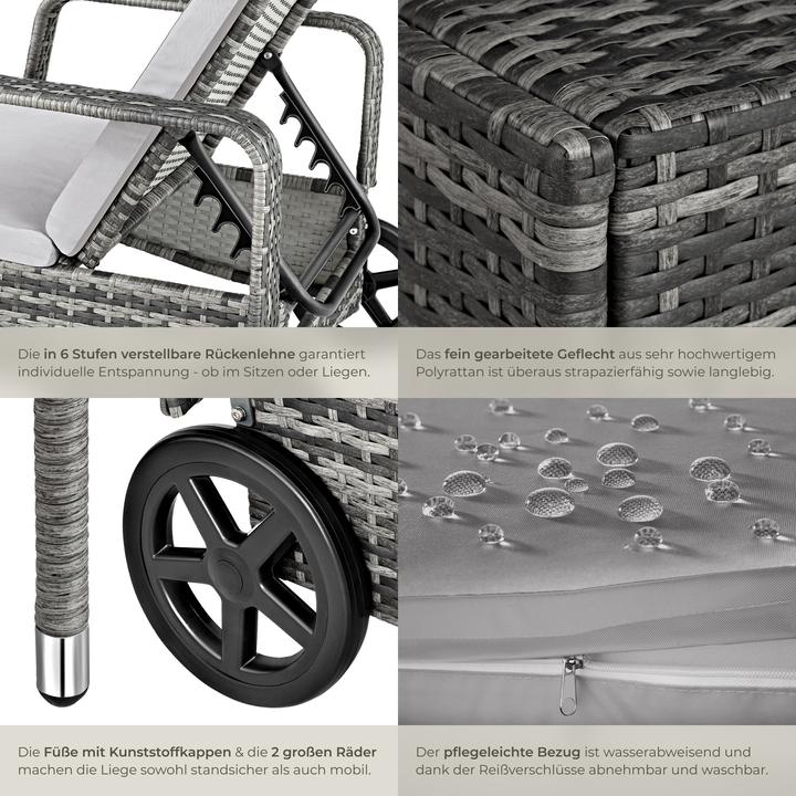 Image du produit tectake Sonnenliege (200 cm)