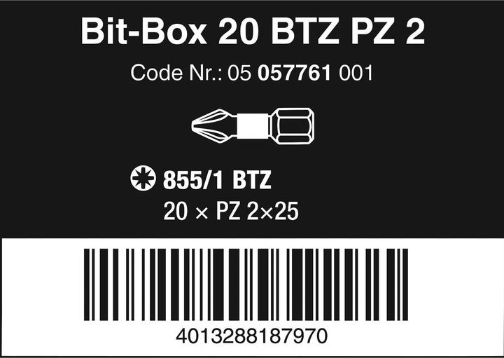 Produktbild Wera Bit-Box 20 BTZ PZ 2 (Kreuz Pozidriv PZ)