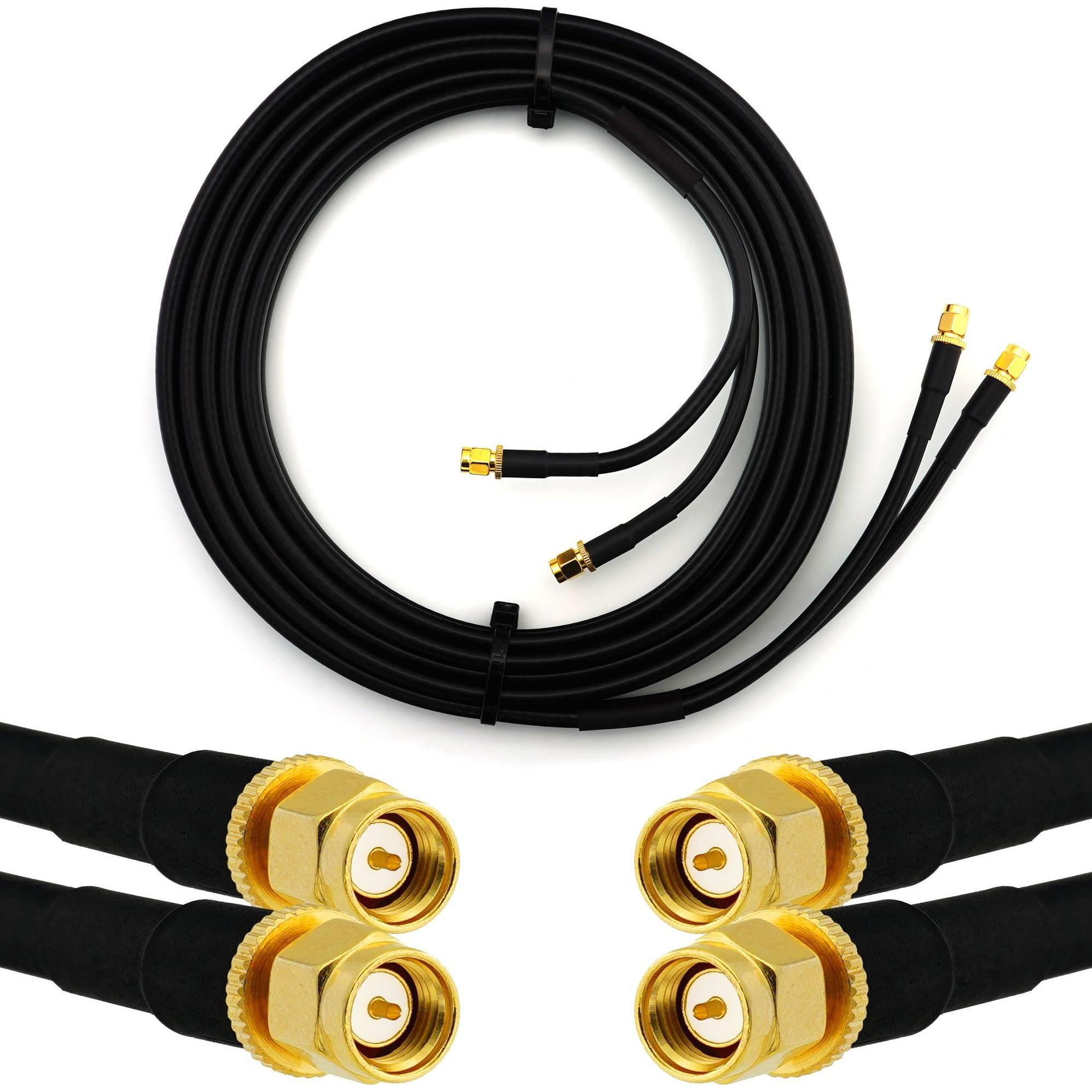 Rangeful Cavo coassiale doppio da SMA maschio a SMA maschio da 1 m??? HF240 (equivalente LMR240), Cavo antenna