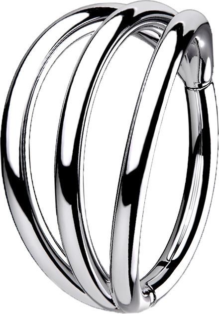 Produktbild Star Piercing Micro Segmentring klappbar silber drei Ringe (Titan, ohne Messing)