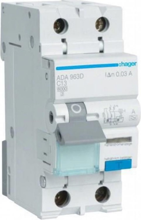Produktbild Hager FI-LS 1P+N 6kA C-13A 30mA A ohne N-Zunge