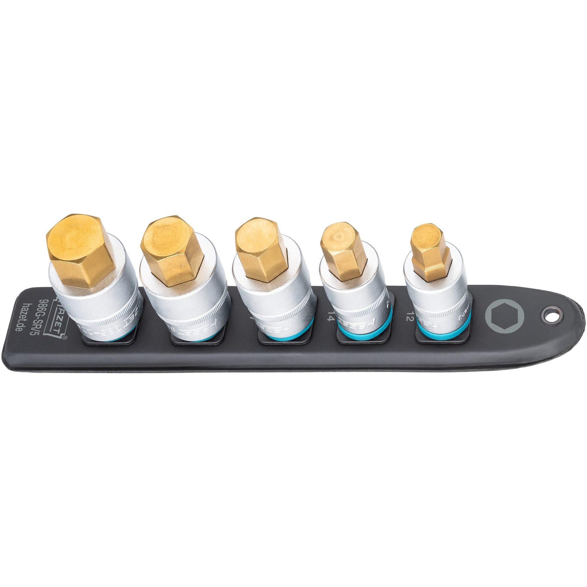 Thumbnail - HAZET, Steckschlüssel + Stecknuss, SmartRail ∙ Flexible Kunststoff-Steckleiste 986G-SR/5 ∙ Vierkant12,5 mm (1/2 Zoll) ∙ ...